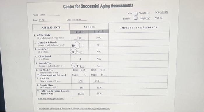 Center for Successful Aging Assessments
Kartsin
Male
(3) 721.
Clans Hit 4 Lifi?
Fomale