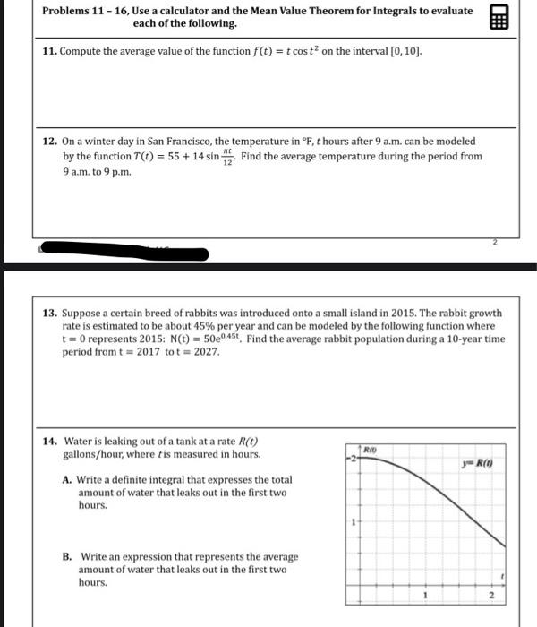 8.1 finding the average value of a function homework answers