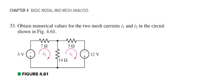 Solved CHAPTER 4 BASIC NODAL AND MESH ANALYSIS 33. Obtain | Chegg.com