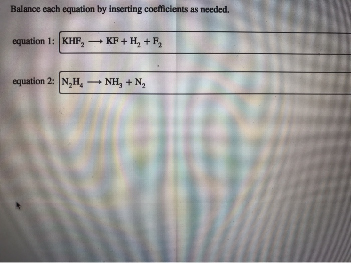 Solved Balance each equation by inserting coefficients as