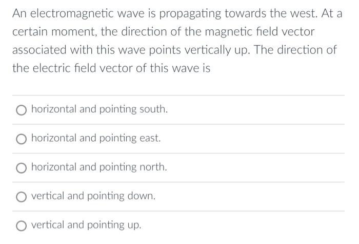 Solved An electromagnetic wave is propagating towards the | Chegg.com