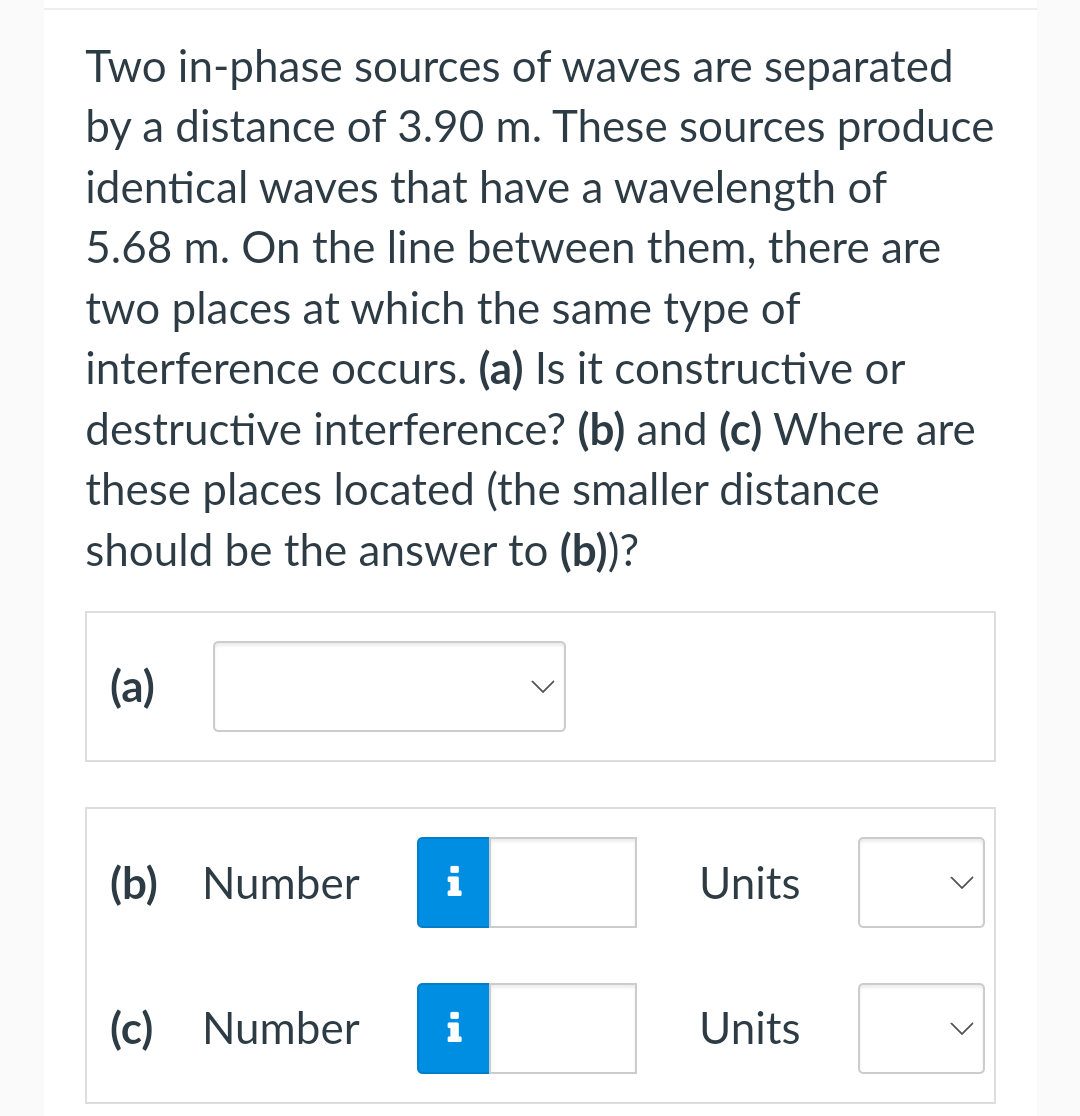 Solved Two in-phase sources of waves are separated by a | Chegg.com
