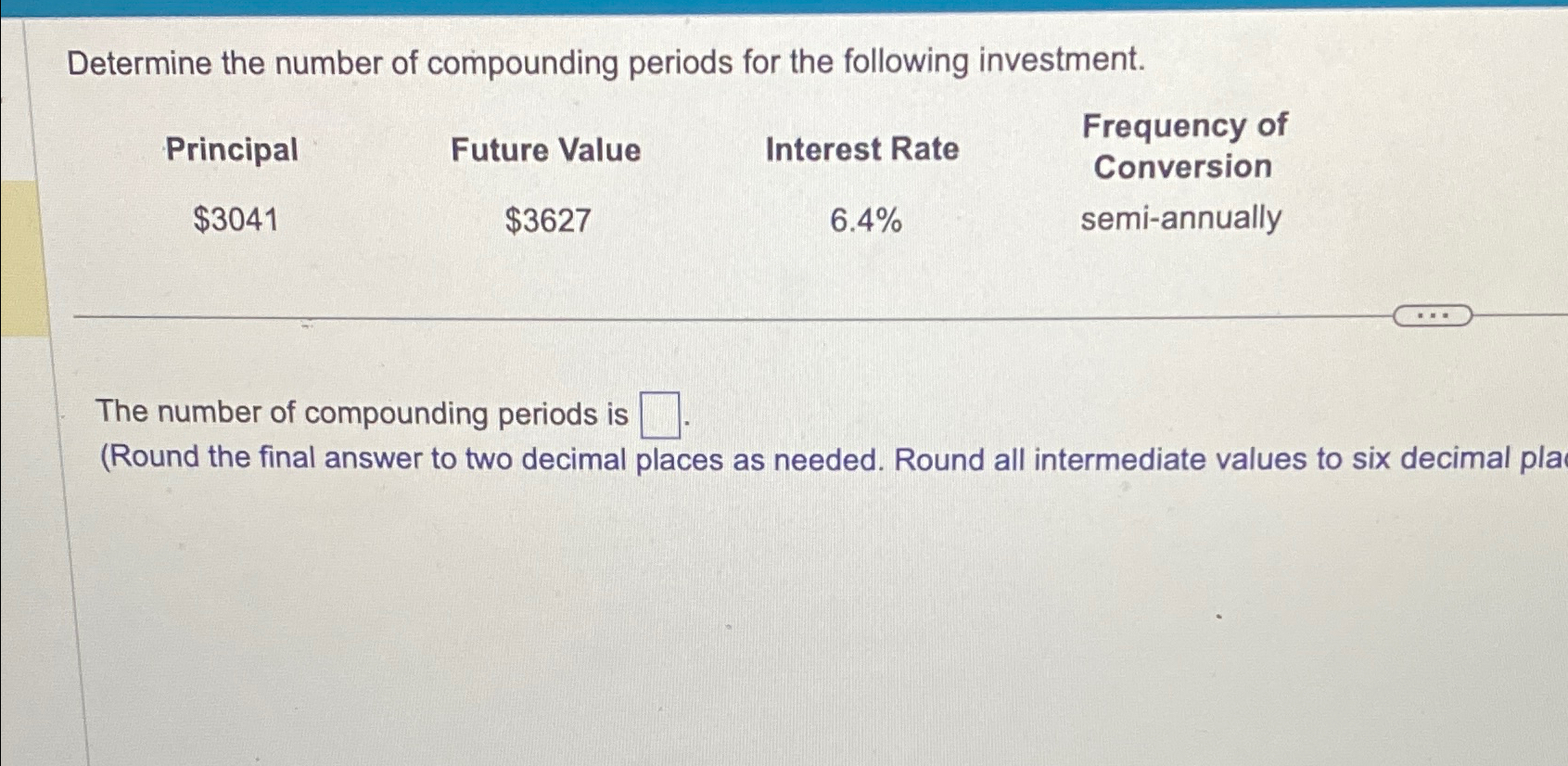 Solved Determine the number of compounding periods for the | Chegg.com