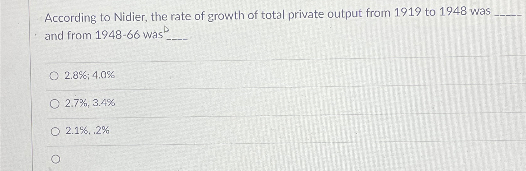 Solved According to Nidier, the rate of growth of total | Chegg.com