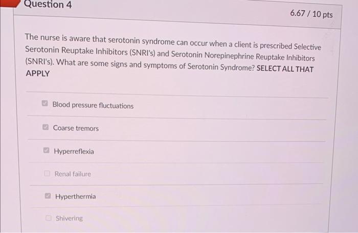 serotonin syndrome nursing