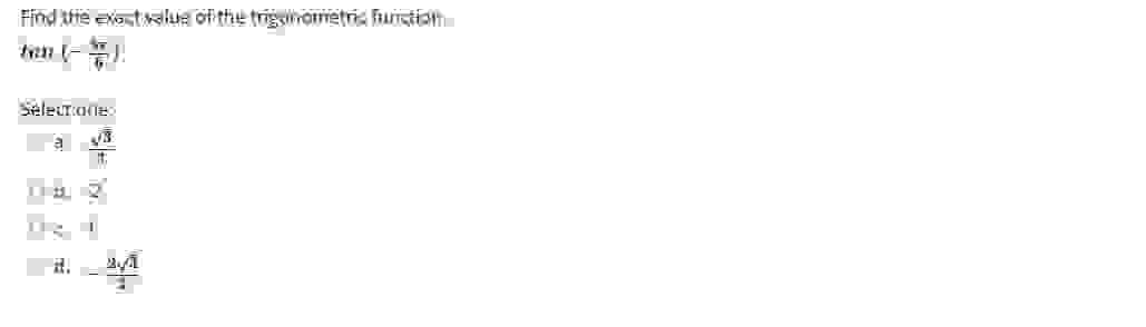 Solved Find the exact value of the trigonometric | Chegg.com