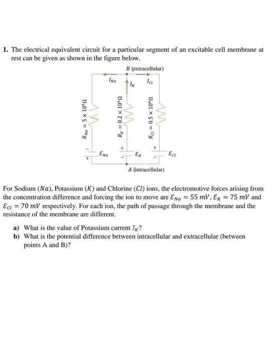 Solved 1. The electrical equivalent circuit for a particular | Chegg.com