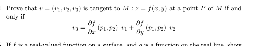 Solved Prove That V V1 V2 V3 ﻿is Tangent To M Z F X Y ﻿at