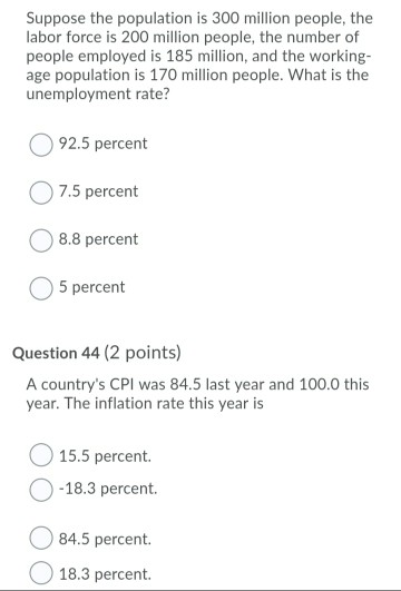 Solved Suppose The Population Is 300 Million People The Chegg
