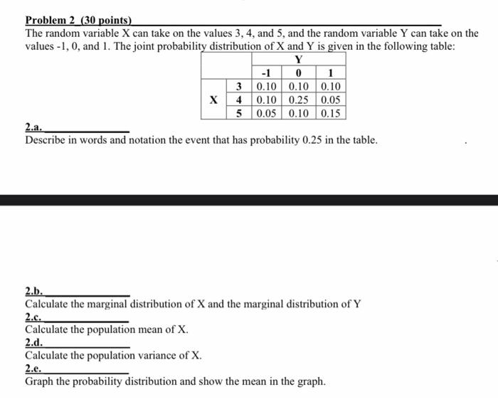 Solved Problem 2 30 Points The Random Variable X Can Take