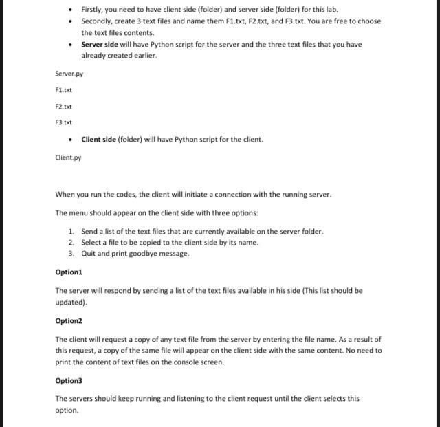 Solved . Firstly, you need to have client side (folder) and | Chegg.com