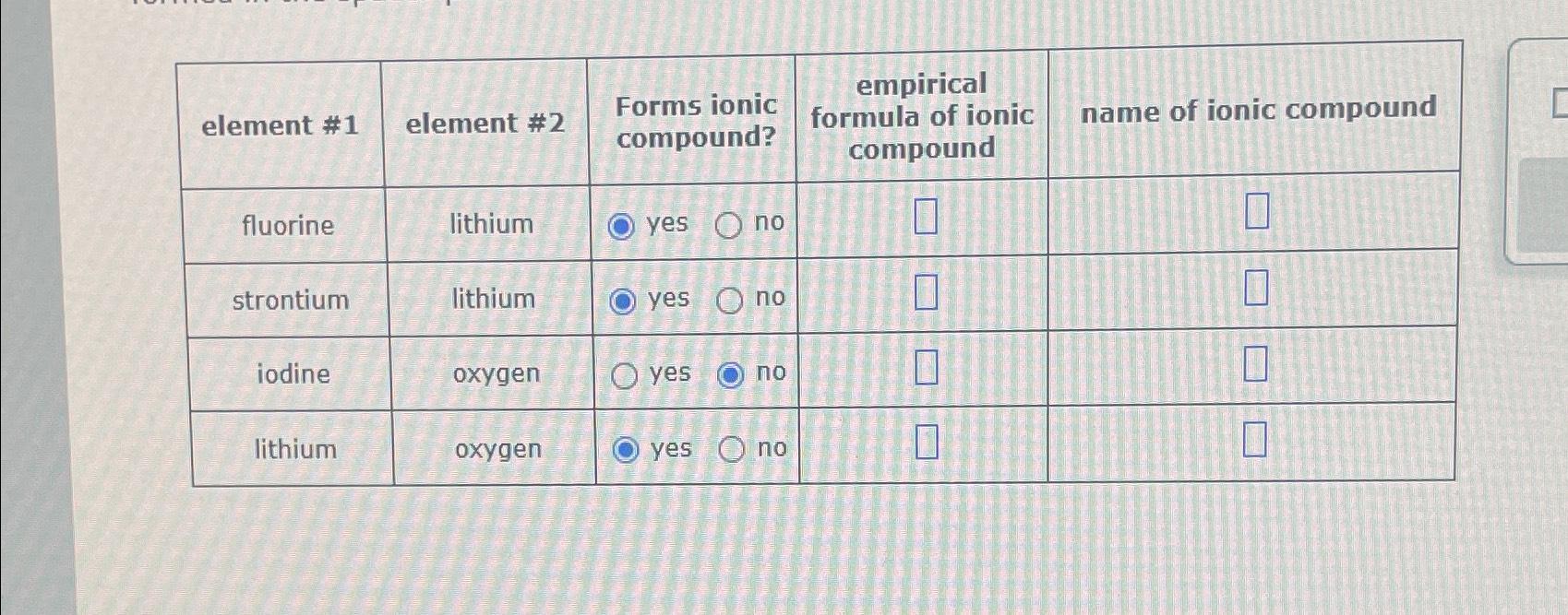 Solved \table[[element 1,element 2,\table[[Forms