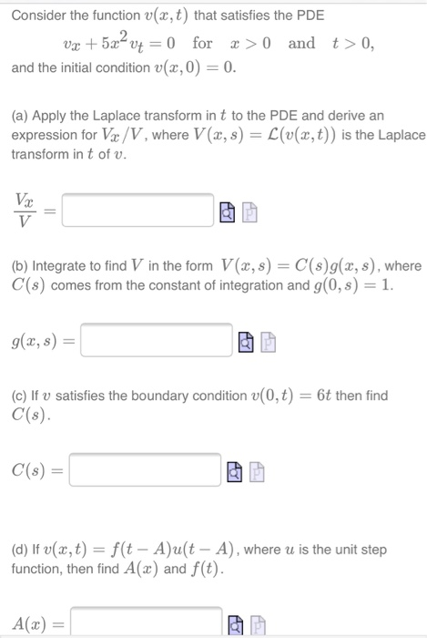 Solved Consider The Function V X T That Satisfies The P Chegg Com