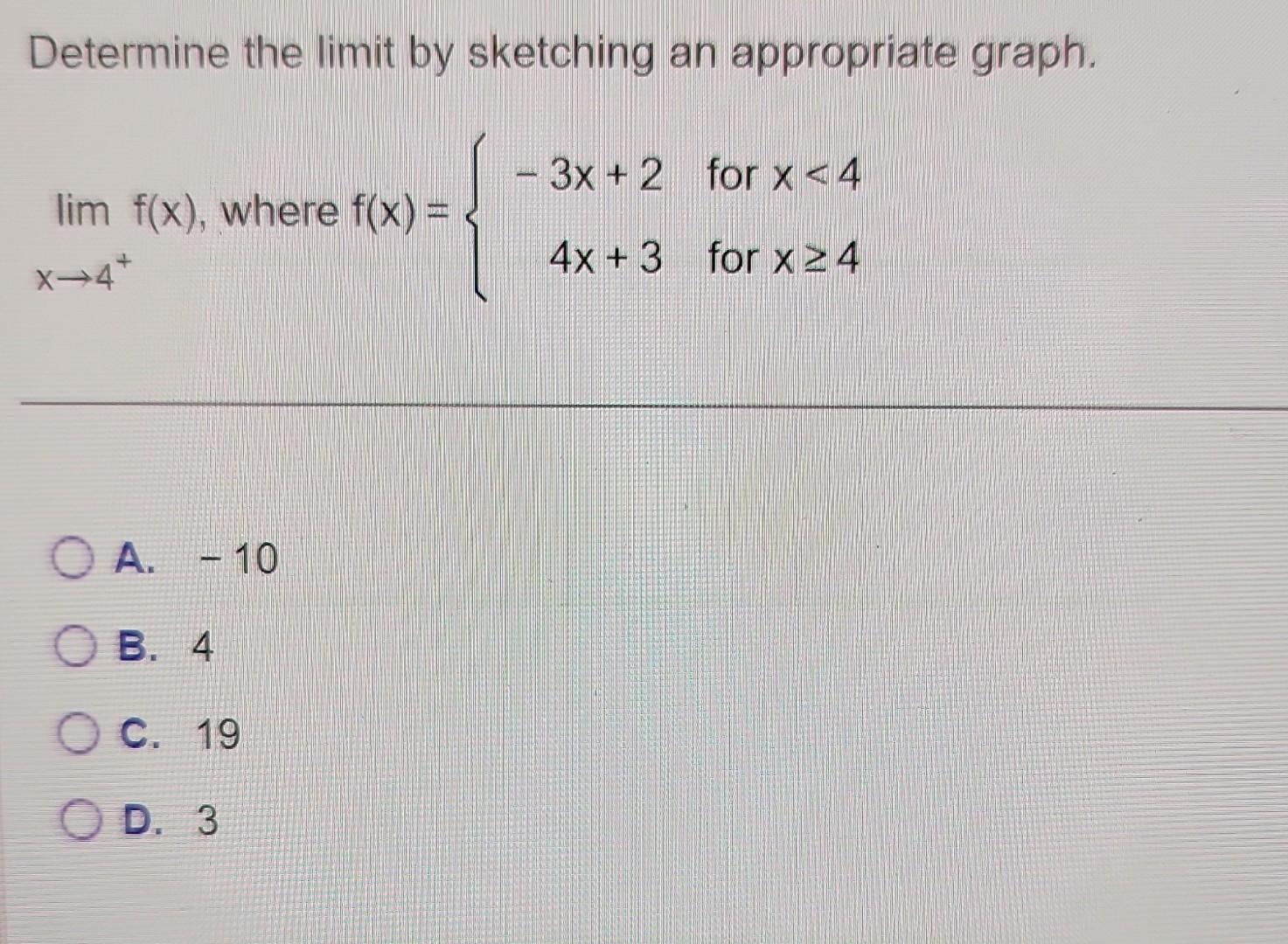Solved Determine the limit by sketching an appropriate | Chegg.com