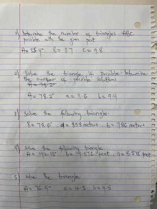 Solved of triangles ABC i determine the number of triangles. | Chegg.com