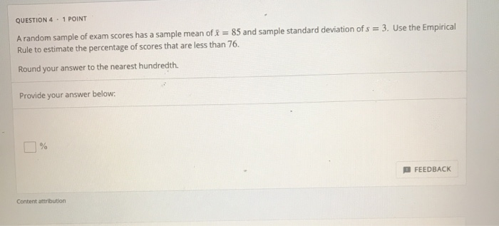 Solved QUESTION 4 . 1 POINT A random sample of exam scores | Chegg.com