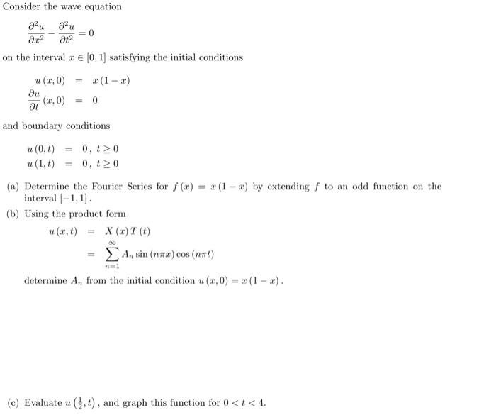 Solved Consider The Wave Equation ∂x2∂2u−∂t2∂2u0 On The 6272