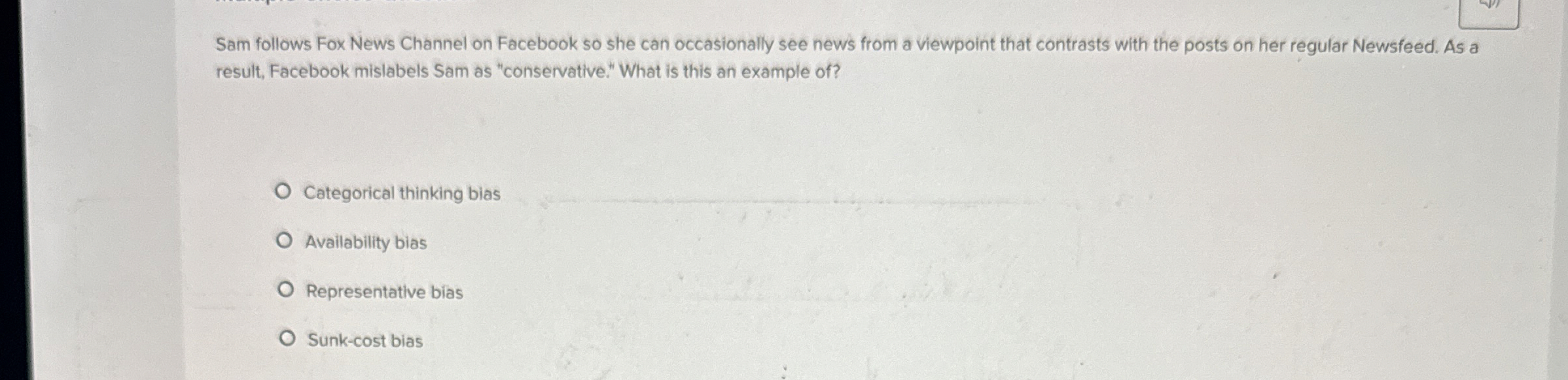 Solved Sam follows Fox News Channel on Facebook so she can | Chegg.com