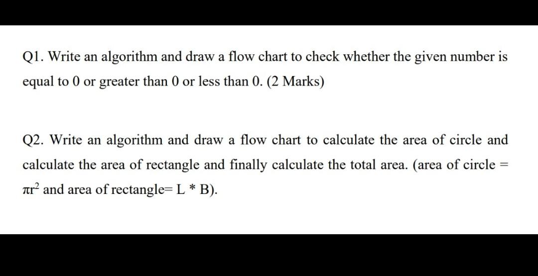 Solved Q1. Write an algorithm and draw a flow chart to check | Chegg.com