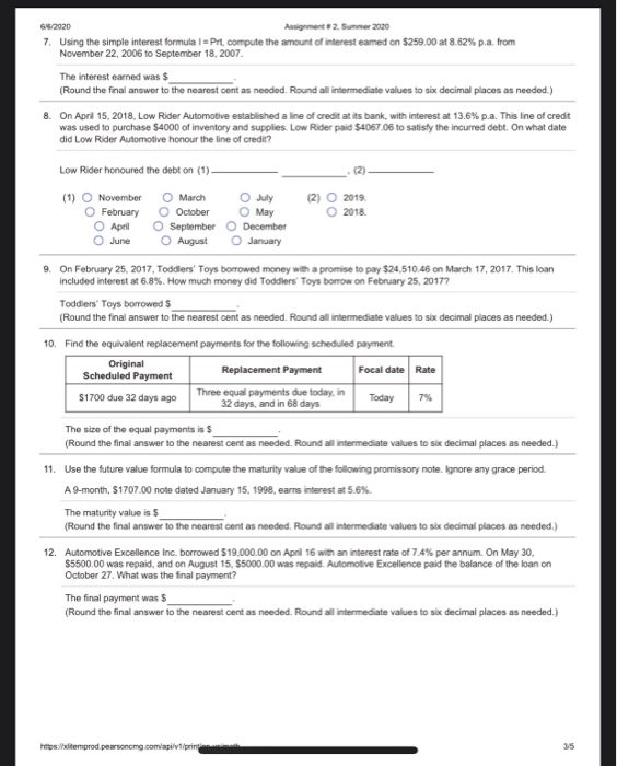 66 2020 Assignment 2 Summer 2020 7 Using The Sim Chegg Com