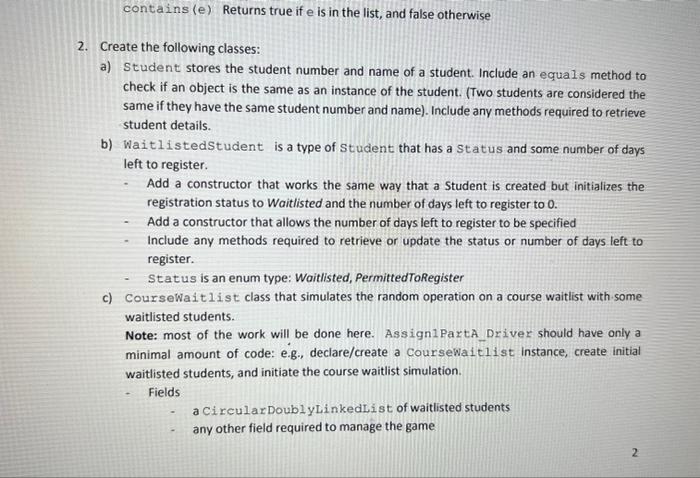 Solved Instructions - Submit your. java files (together in a | Chegg.com