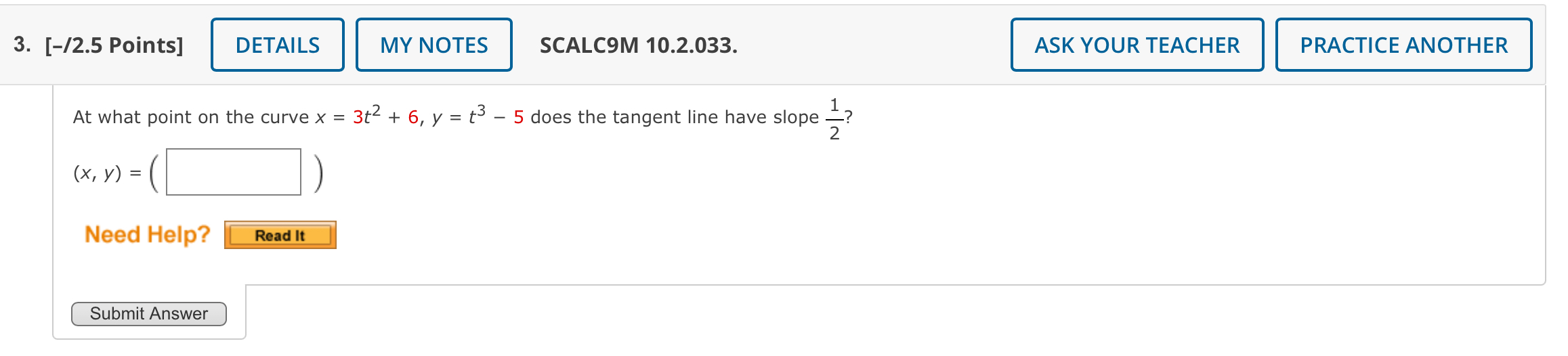 Solved Points]SCALC9M 10.2.033.At What Point On The Curve | Chegg.com