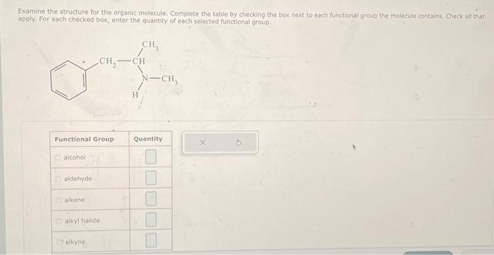 Solved Examine The Structure For The Organic Molecule. | Chegg.com