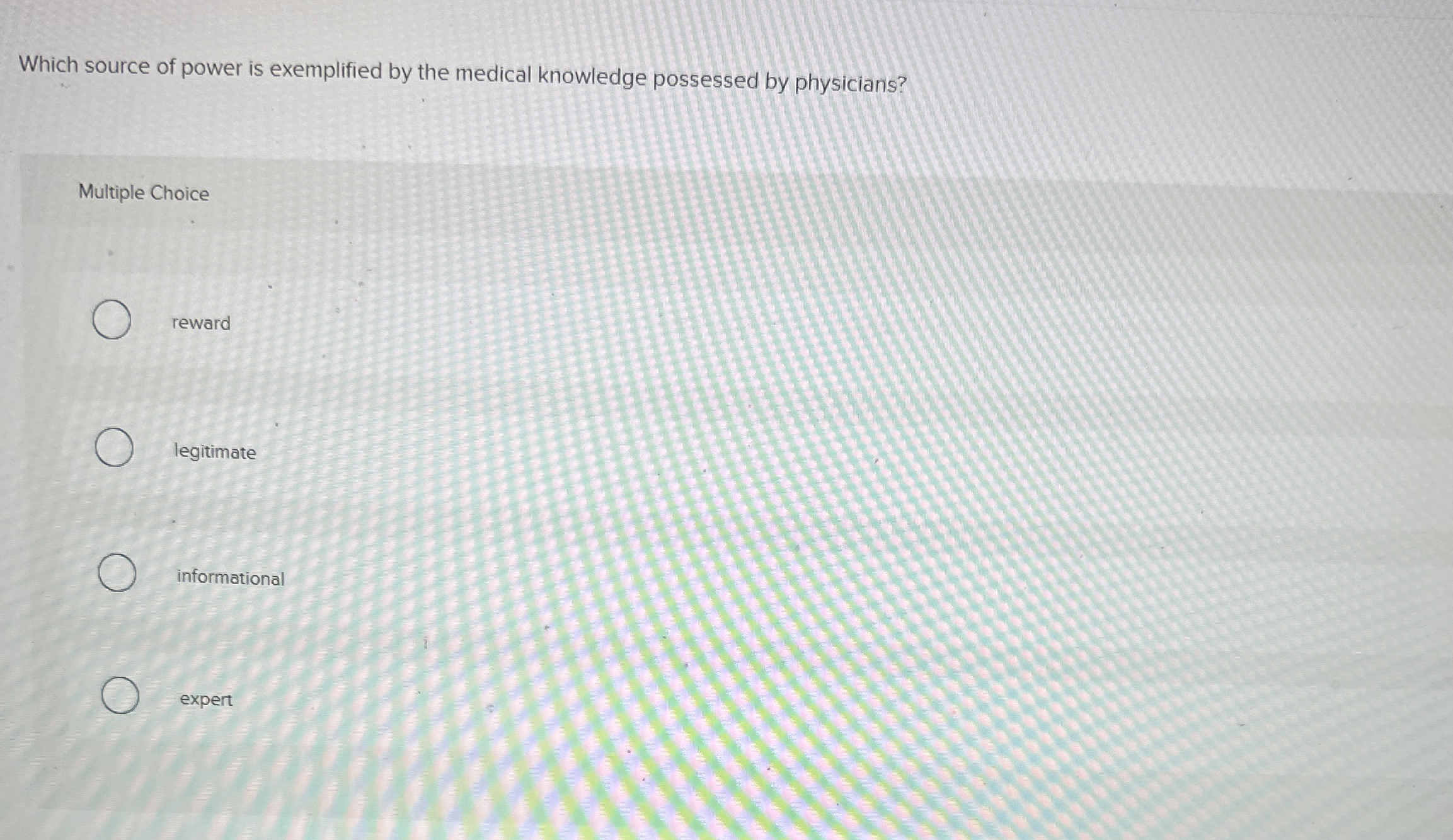 [Solved] Which source of power is exemplified by the medica