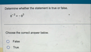 Solved Determine whether the statement is true or | Chegg.com
