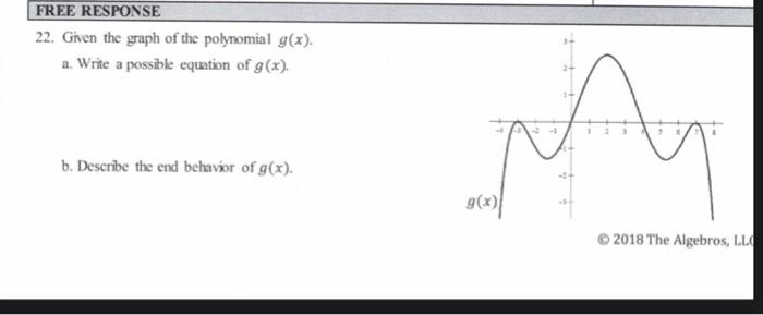 Solved Free Response 22 Given The Graph Of The Polynomia Chegg Com