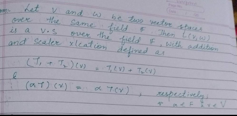 Solved Let over is a V and be two vector spaces the same | Chegg.com