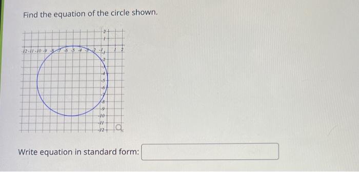 Solved Find the equation of the circle shown. | Chegg.com