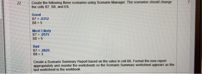 Solved 22 7 create the following three scenarios using chegg