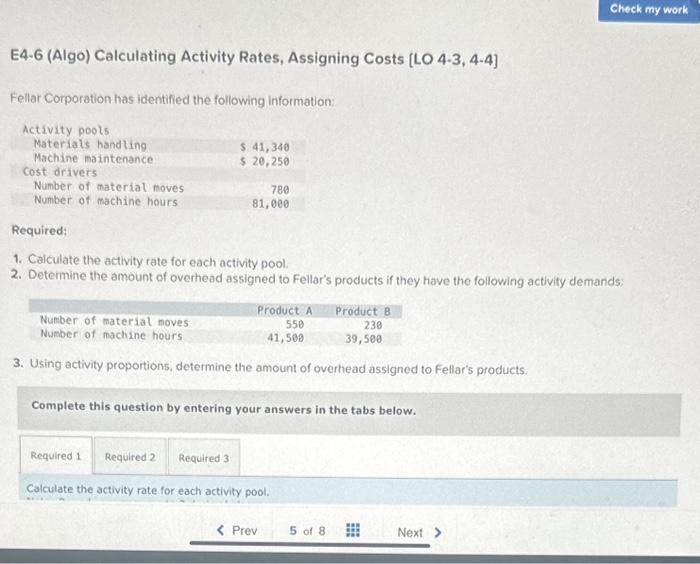 Solved E4-6 (Algo) Calculating Activity Rates, Assigning | Chegg.com