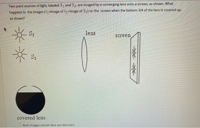Solved Two point sources of light, labeled S, and S2, are | Chegg.com