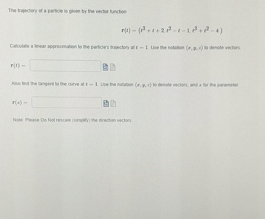 Solved The trajectory of a particle is given by the vector | Chegg.com