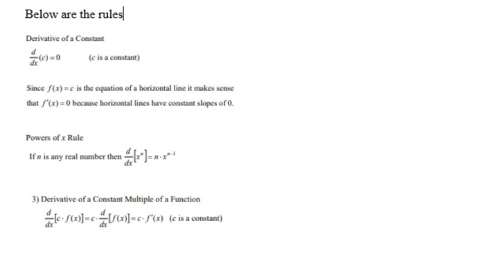 Solved 2) Find the derivative of each of the following | Chegg.com