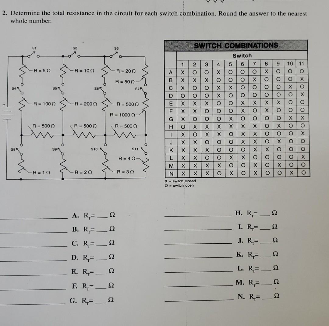 Solved 2 Determine The Total Resistance In The Circuit F Chegg Com