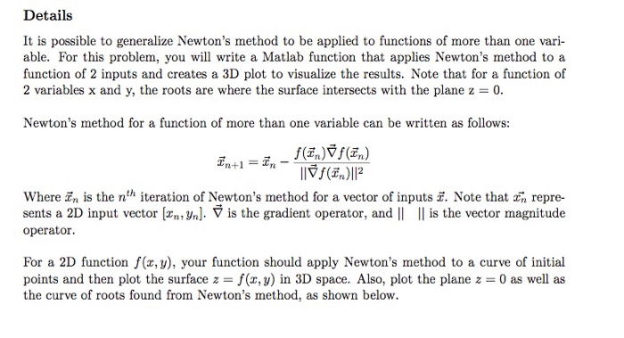 4 Newton's method in higher dimensions function [rts, | Chegg.com