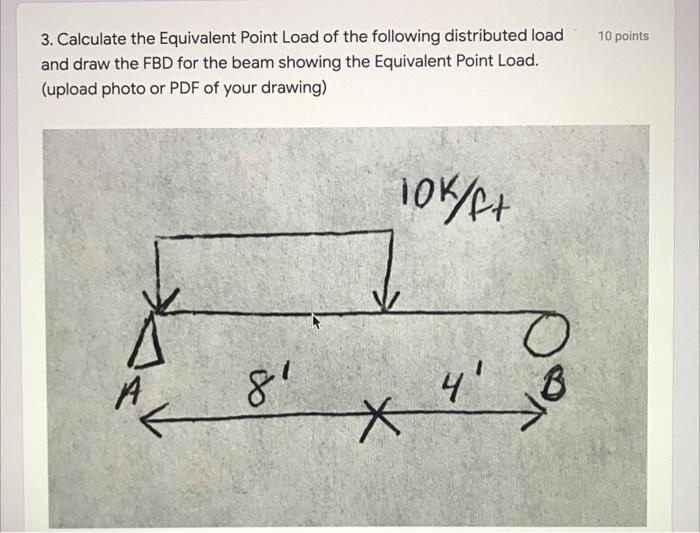 Solved 10 points 3. Calculate the Equivalent Point Load of | Chegg.com