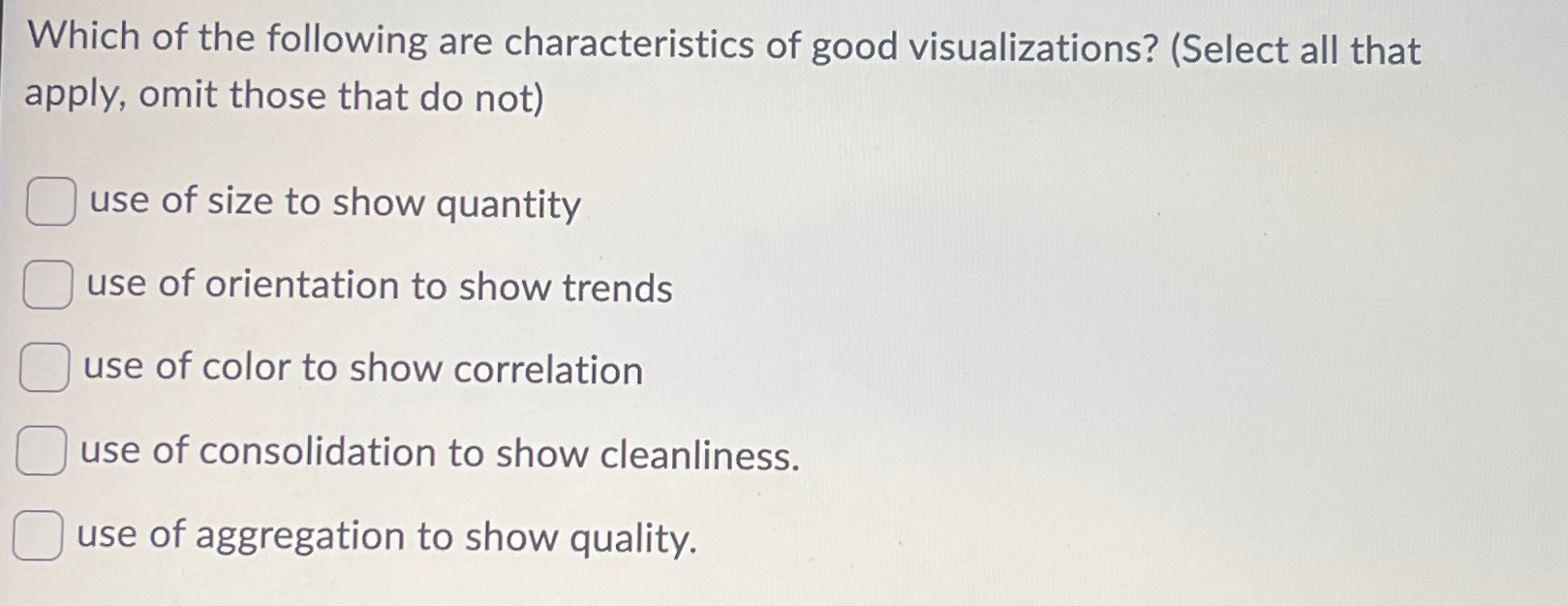 Solved Which of the following are characteristics of good | Chegg.com