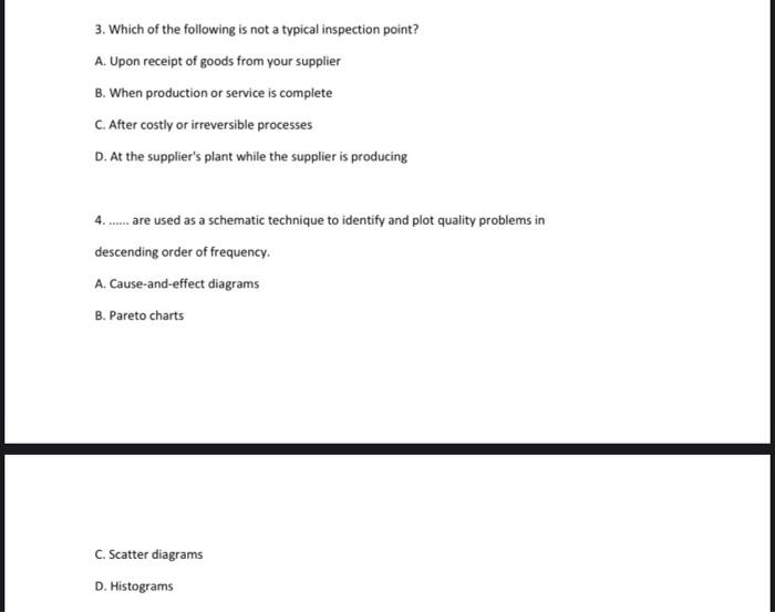 Solved 3. Which of the following is not a typical inspection | Chegg.com