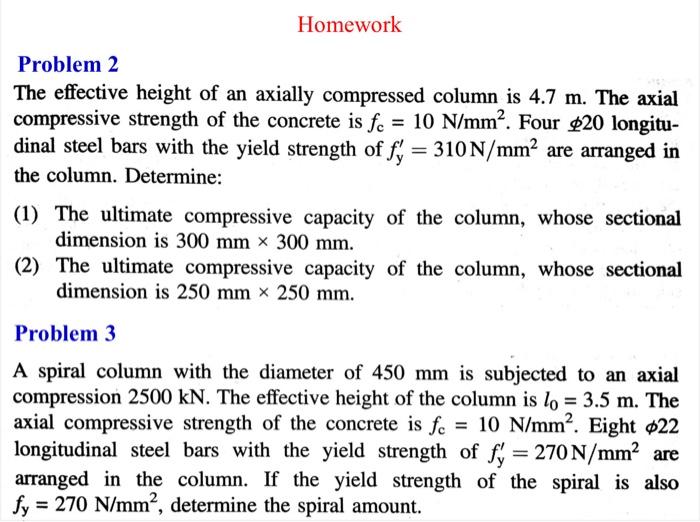Solved Problem 2 The effective height of an axially | Chegg.com