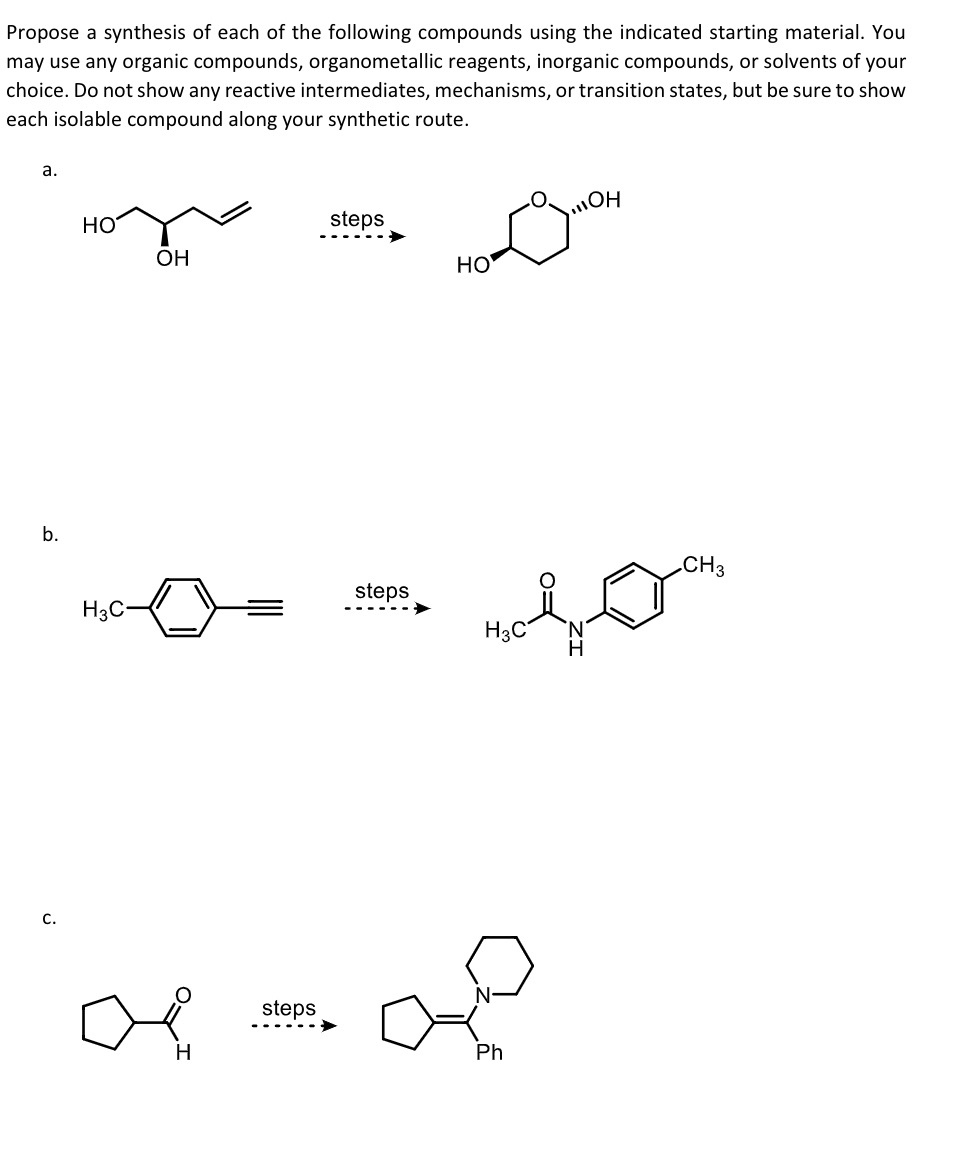Solved Propose a synthesis of each of the following | Chegg.com
