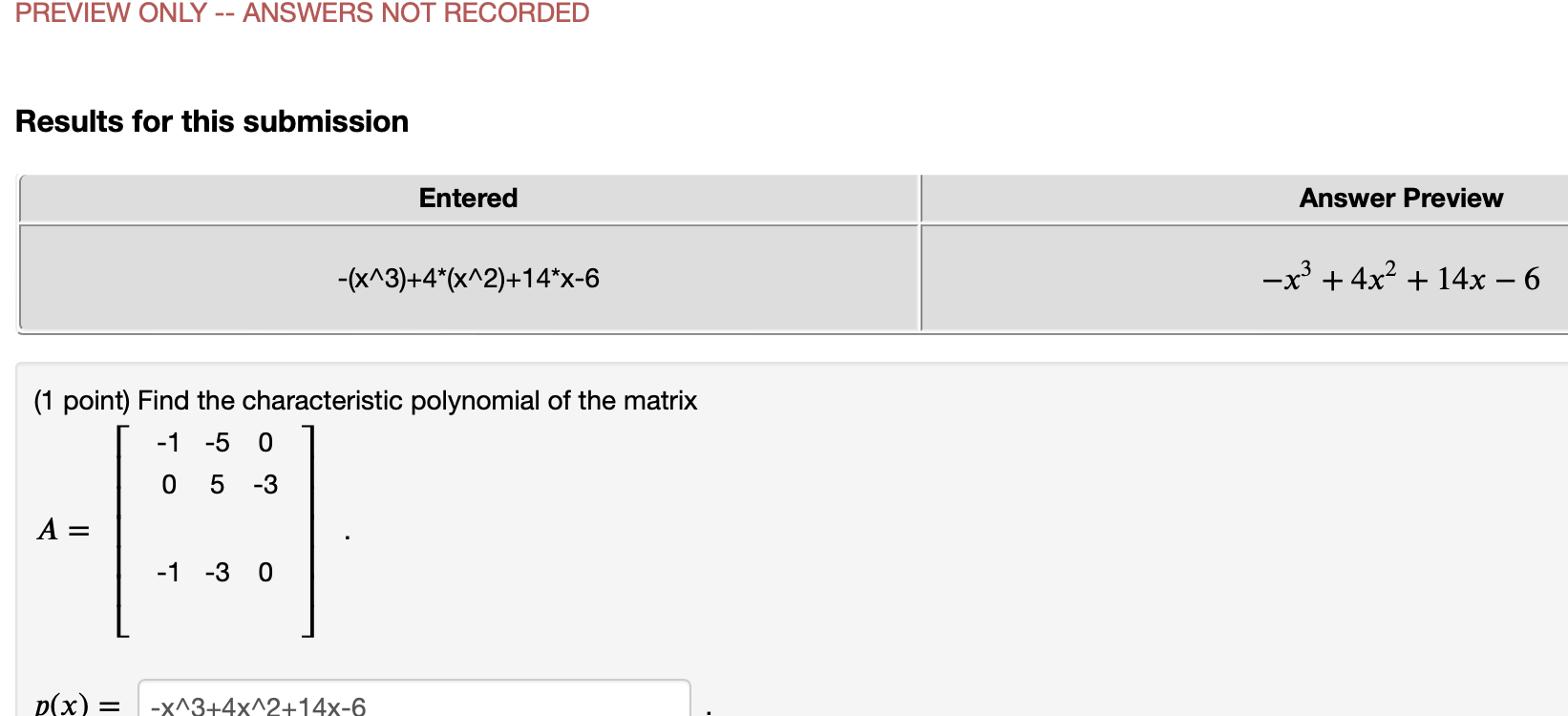 Solved Results for this submission(1 ﻿point) ﻿Find the | Chegg.com
