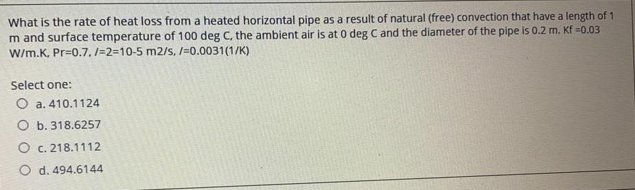 Solved What is the rate of heat loss from a heated | Chegg.com