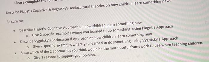 Solved Cognitive theories provide more comprehensive