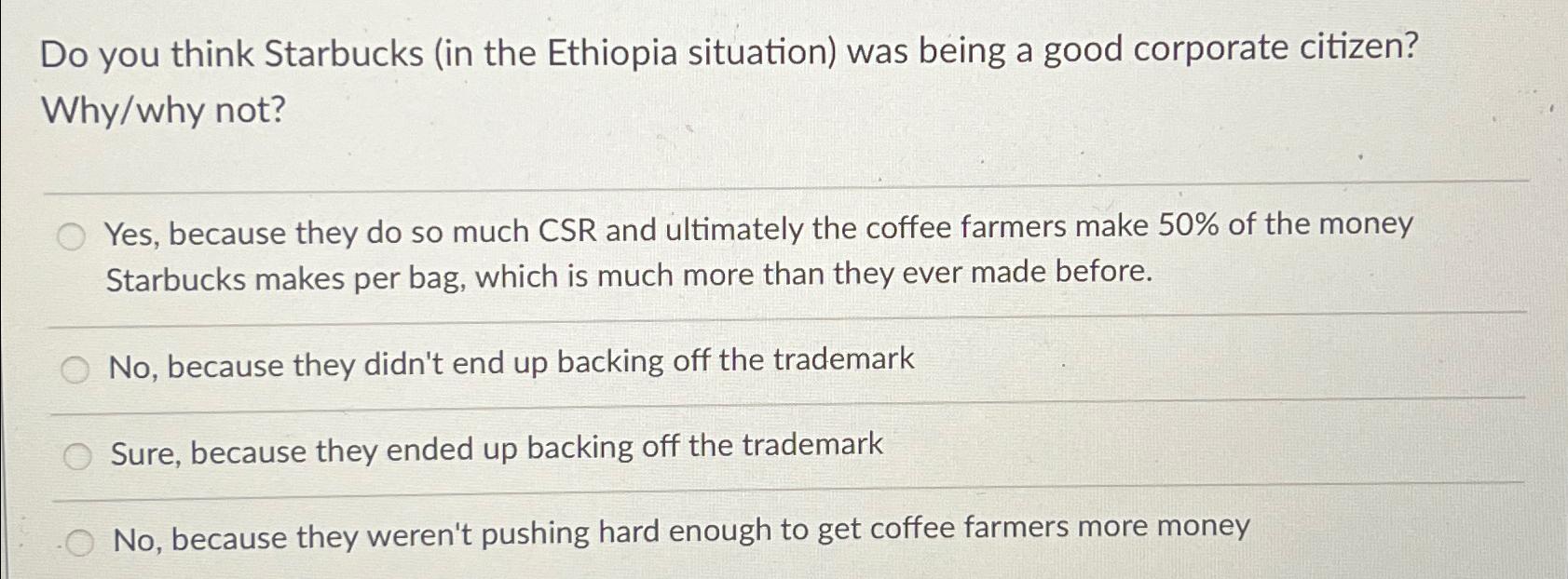 starbucks vs ethiopia case study