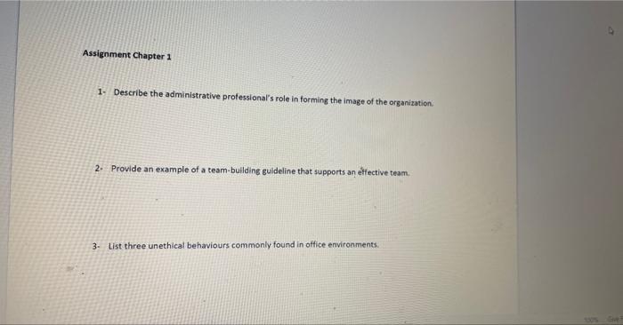 Solved Assignment Chapter 2 1. Describe The Administrative | Chegg.com