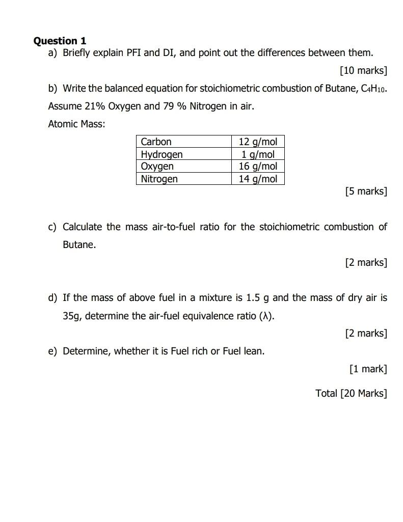 Solved Question 20 a Briefly explain PFI and DI, and point   Chegg.com